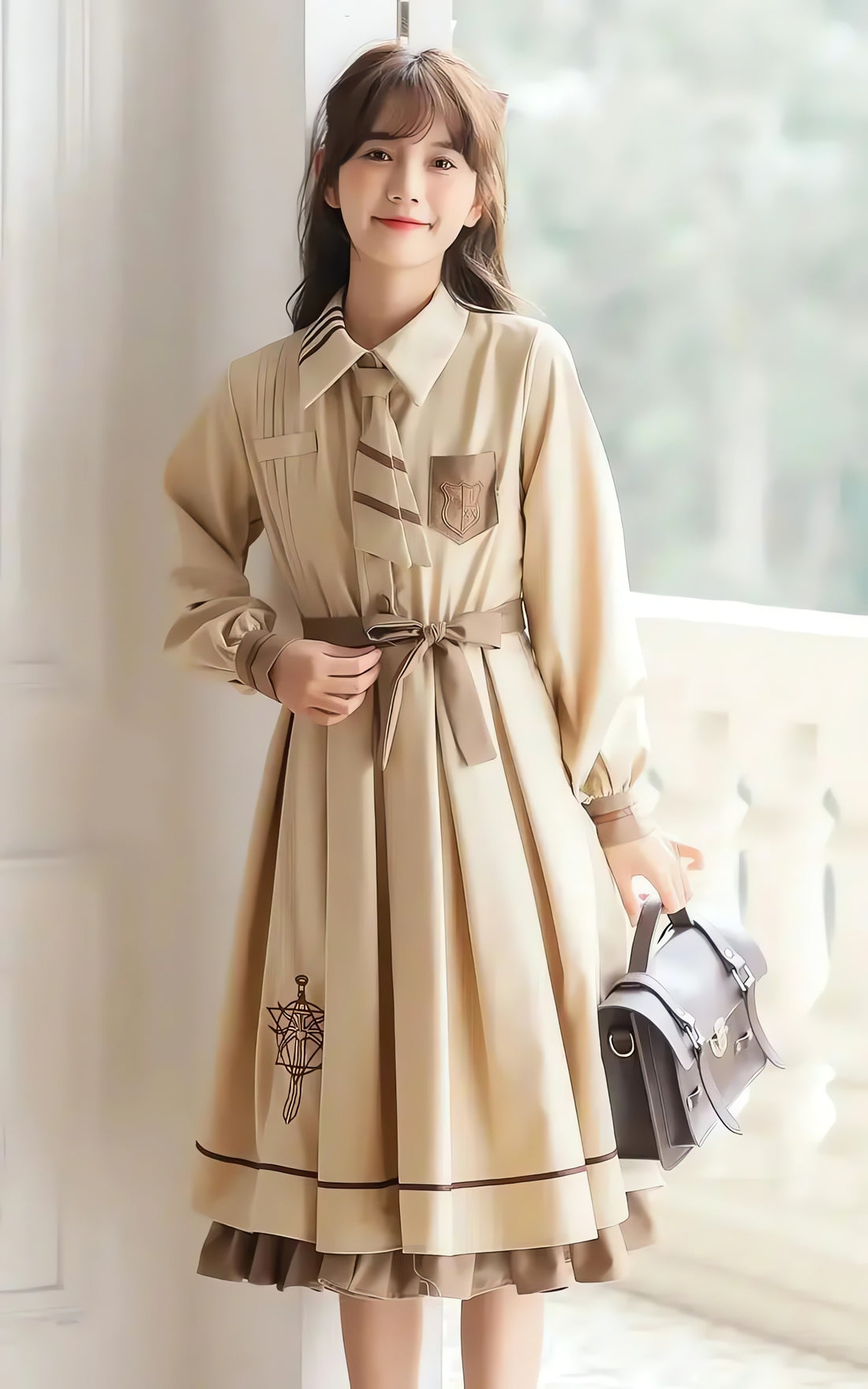 Light Academia Uniform Midi Dress - KAYSMAR
