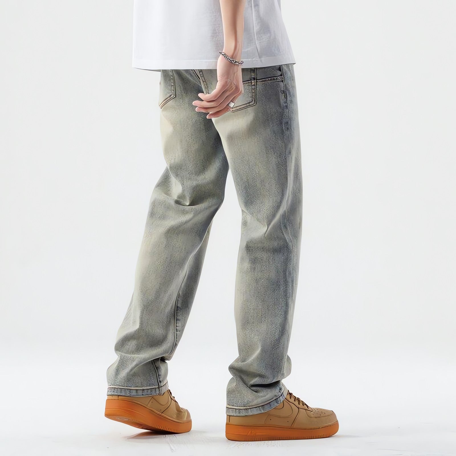 Light Wash Straight Leg Jeans - KAYSMAR