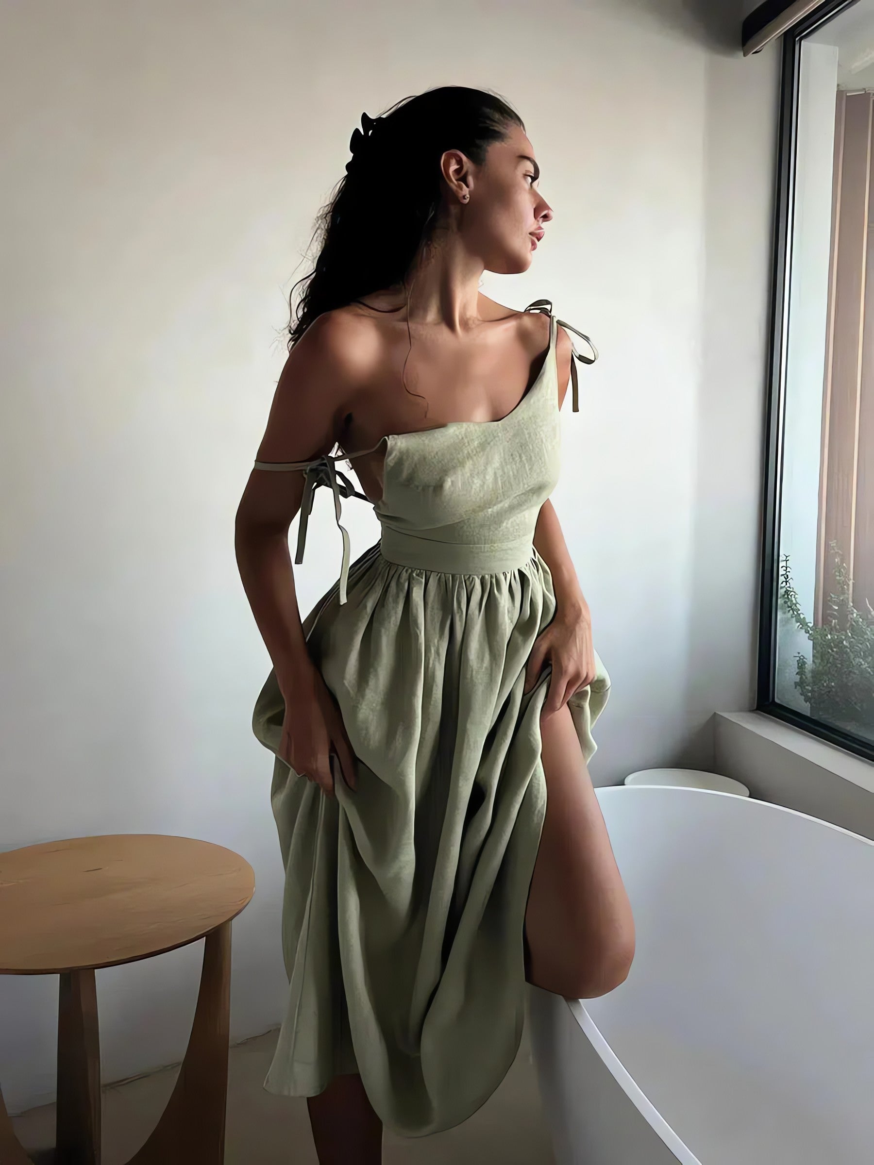 Linen Midi Dress - KAYSMAR