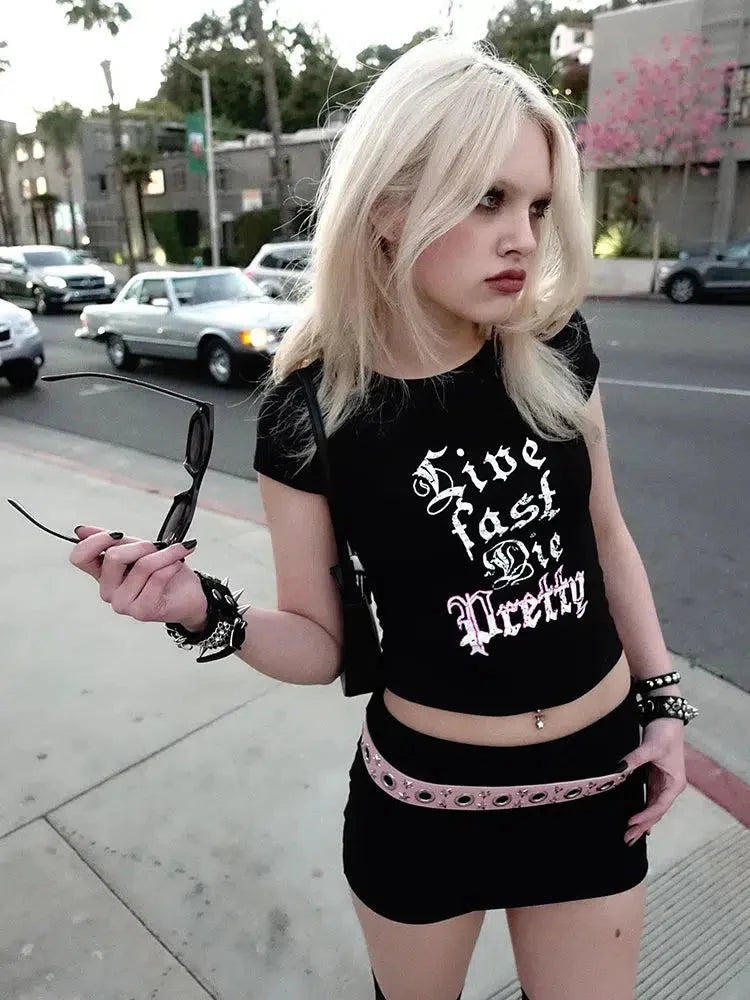 Live Fast Die Pretty Tee - KAYSMAR