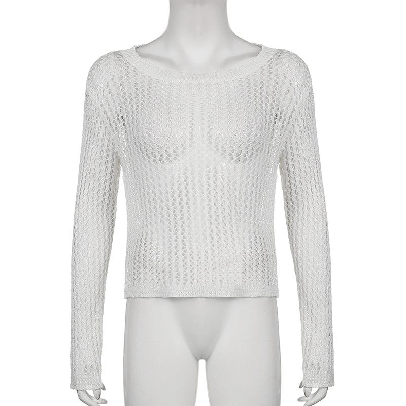 Long Sleeve Fishnet Top - KAYSMAR