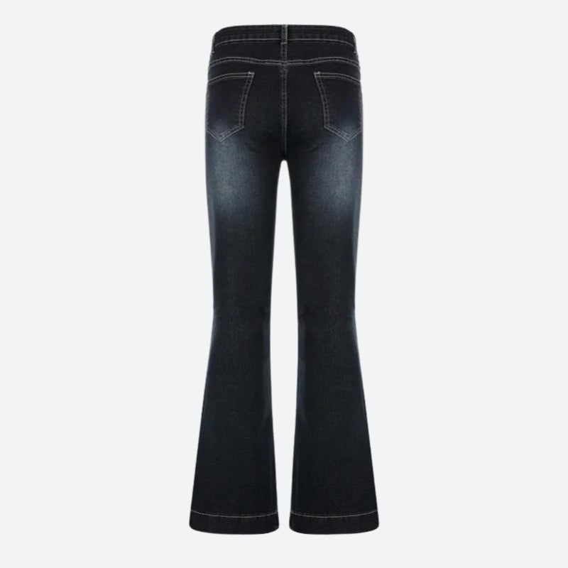 Low Rise Flare Denim Jeans - KAYSMAR