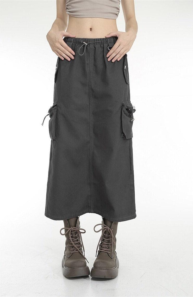 Low Rise Parachute Maxi Skirt - KAYSMAR