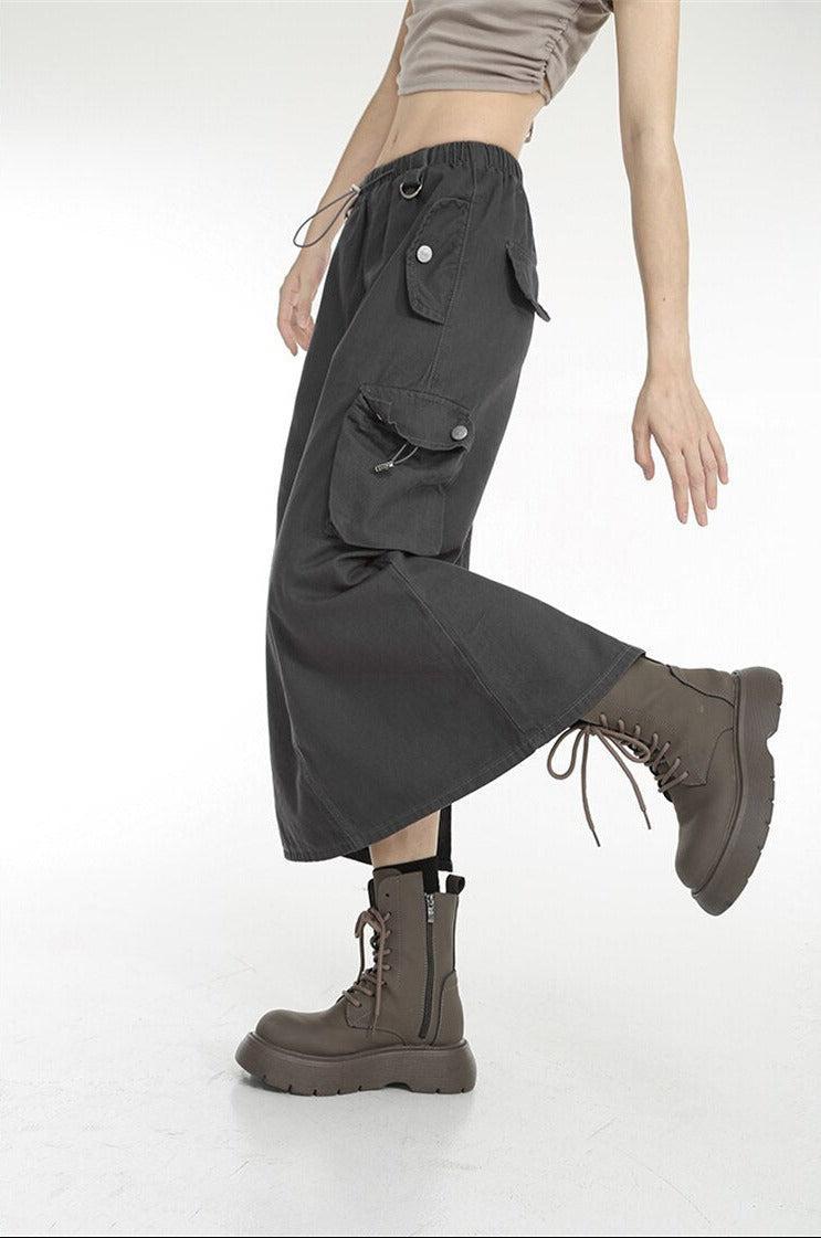 Low Rise Parachute Maxi Skirt - KAYSMAR