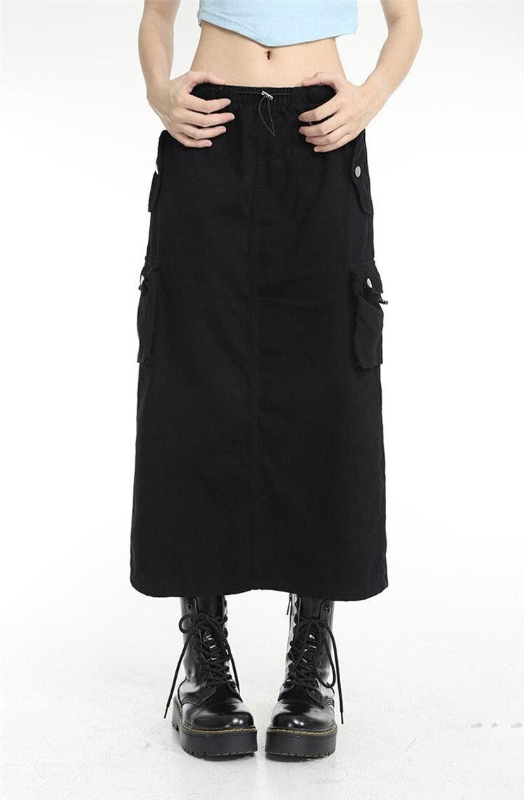 Low Rise Parachute Maxi Skirt - KAYSMAR