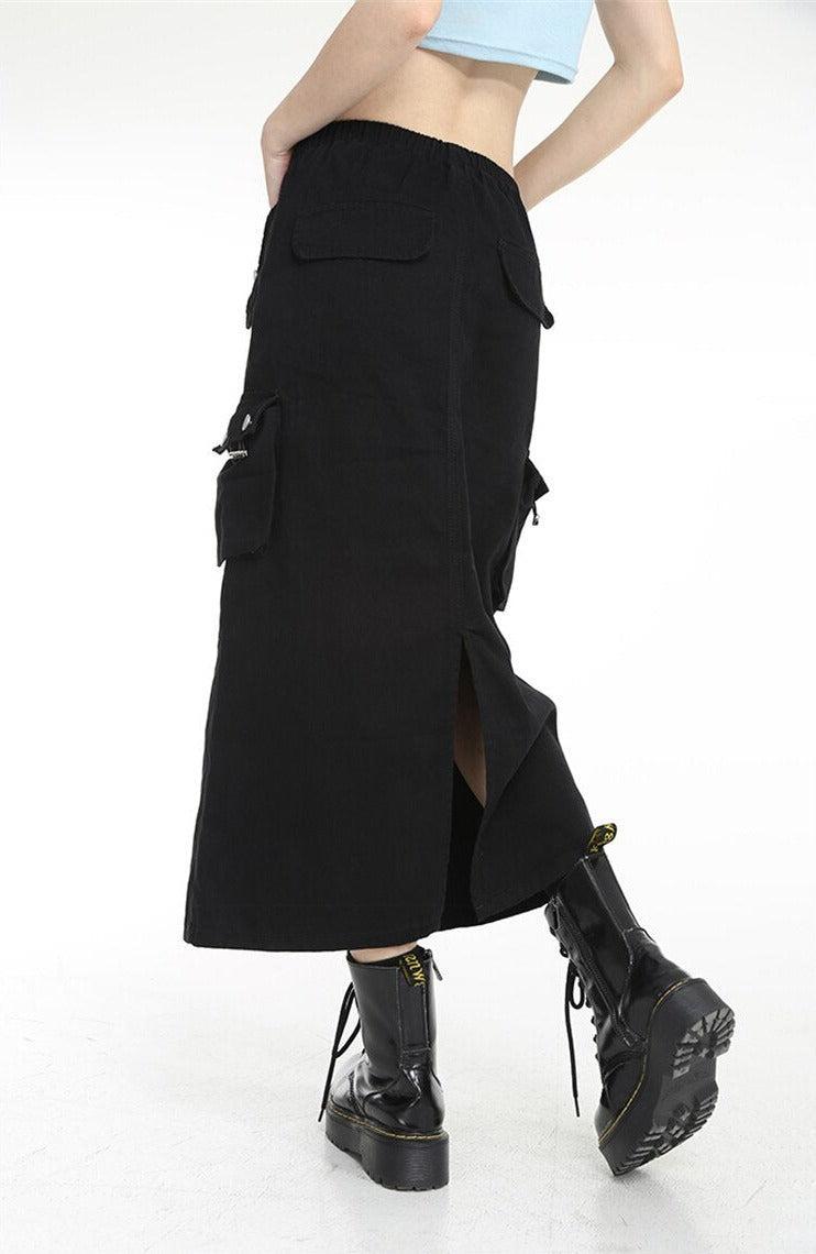 Low Rise Parachute Maxi Skirt - KAYSMAR