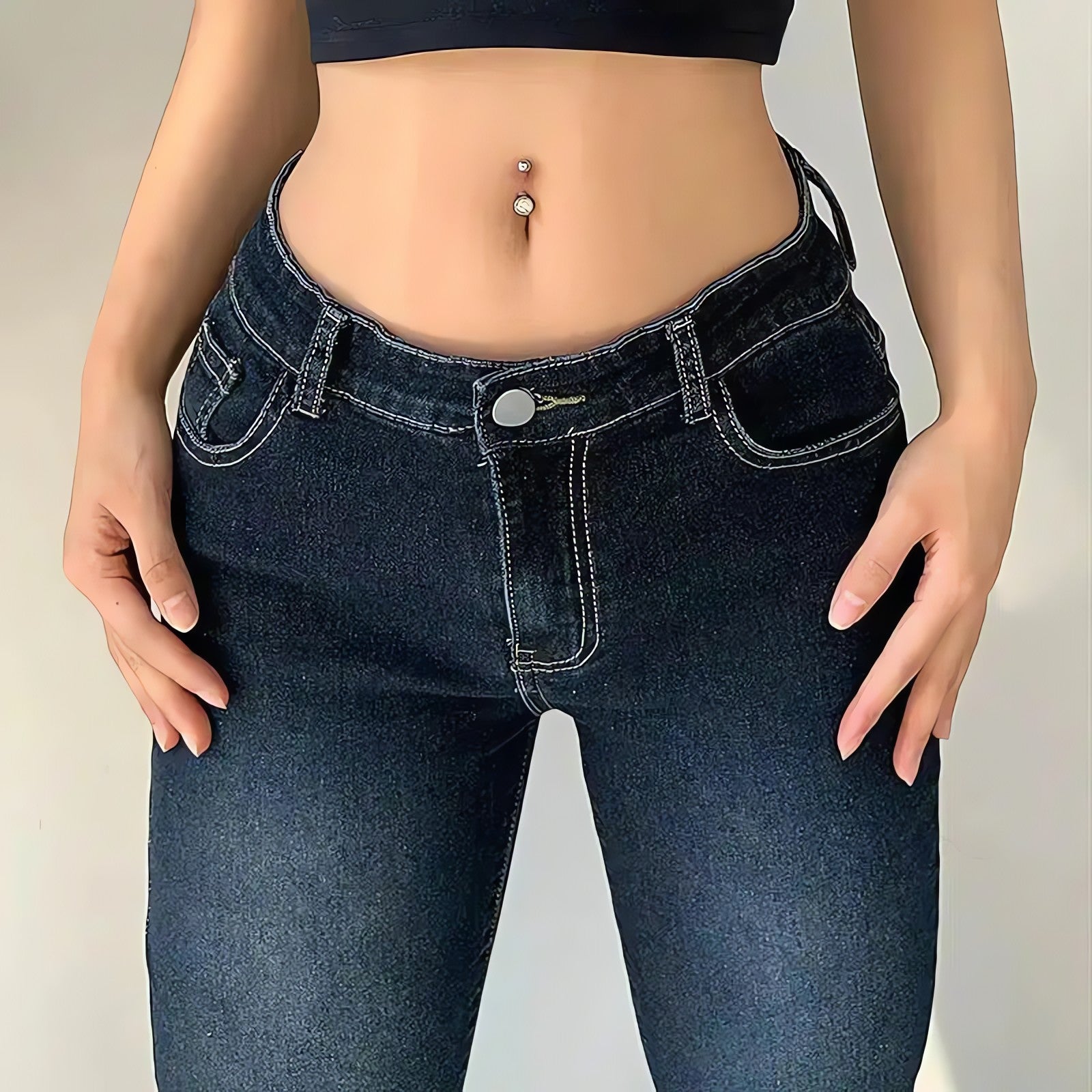 Low Rise Flare Denim Jeans - KAYSMAR