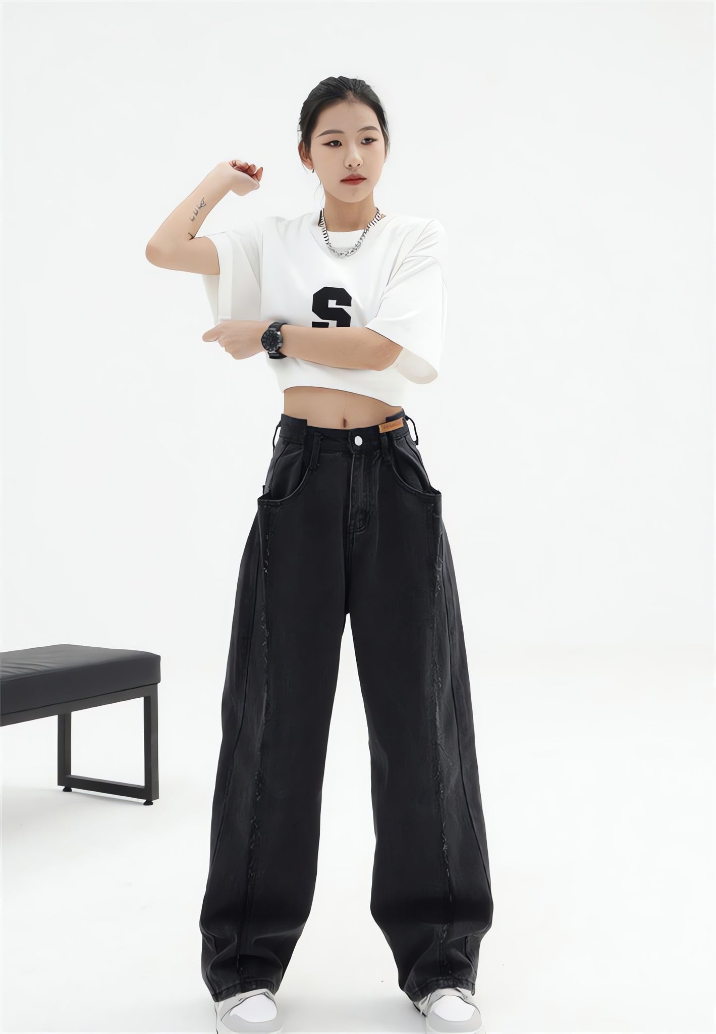 Low Rise Wide Leg Baggy Jeans - KAYSMAR
