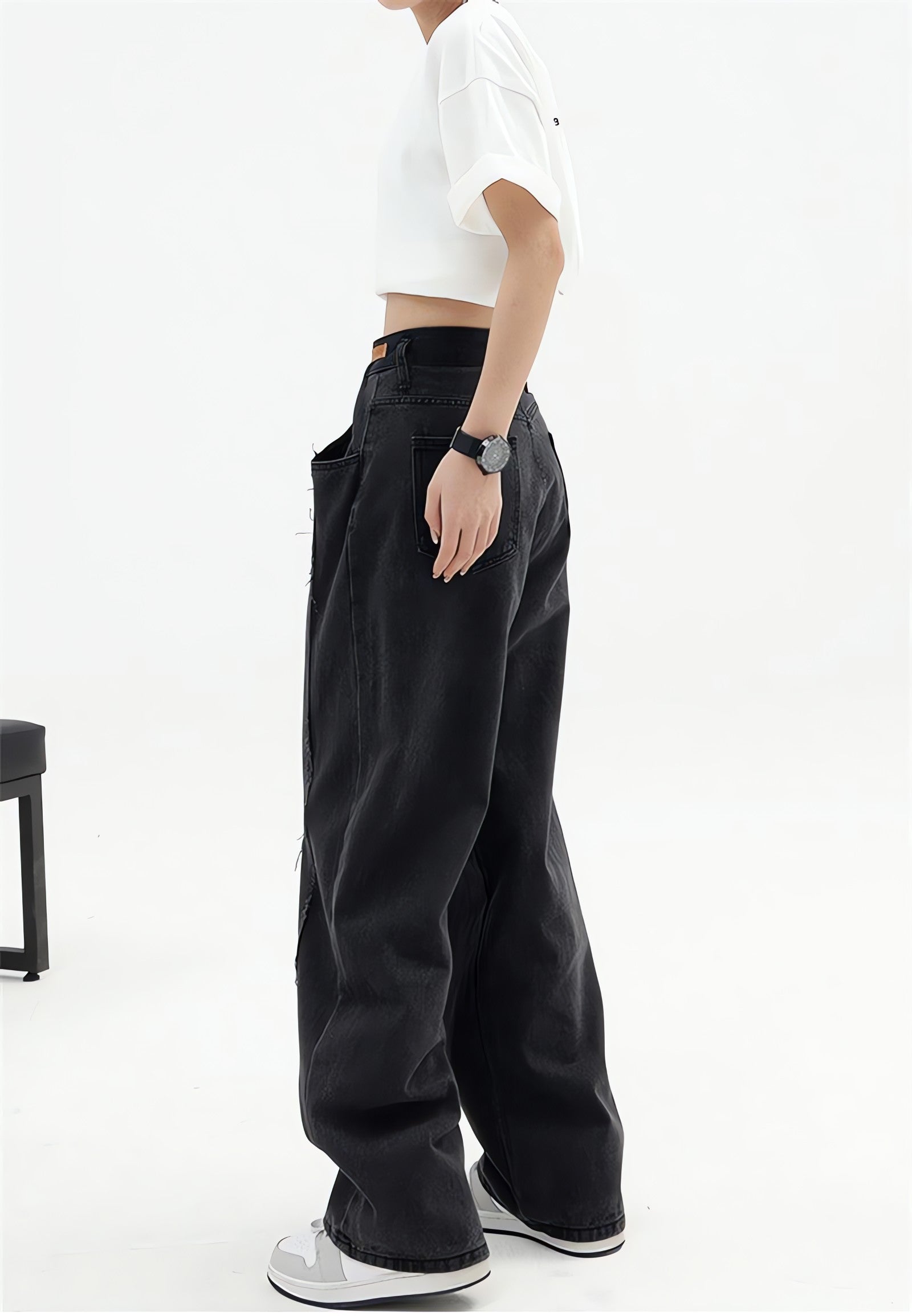Low Rise Wide Leg Baggy Jeans - KAYSMAR