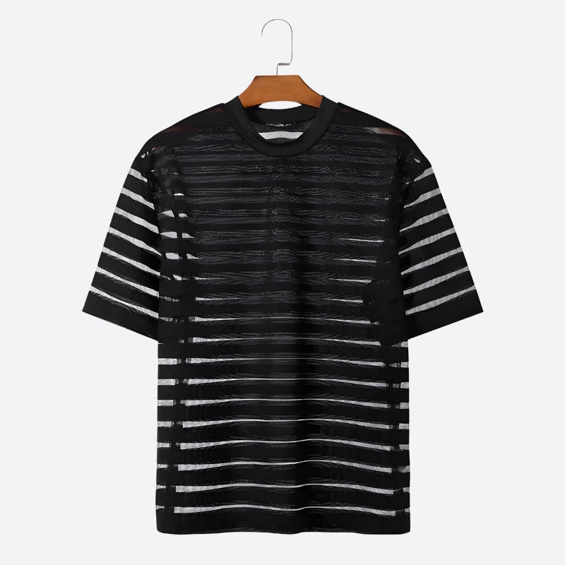 Mesh Striped Sheer Top - KAYSMAR