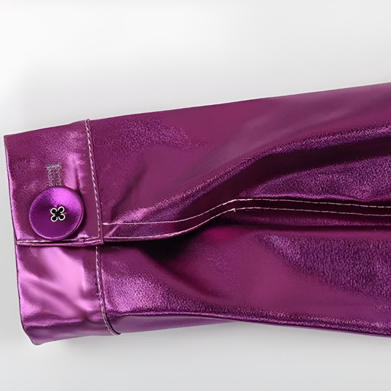 Metallic Fuchsia Faux Leather Jacket - KAYSMAR
