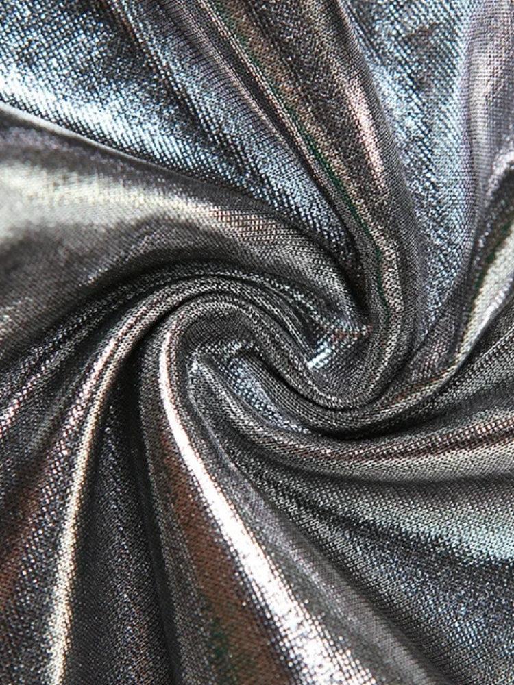 Metallic Halter Neck Top
