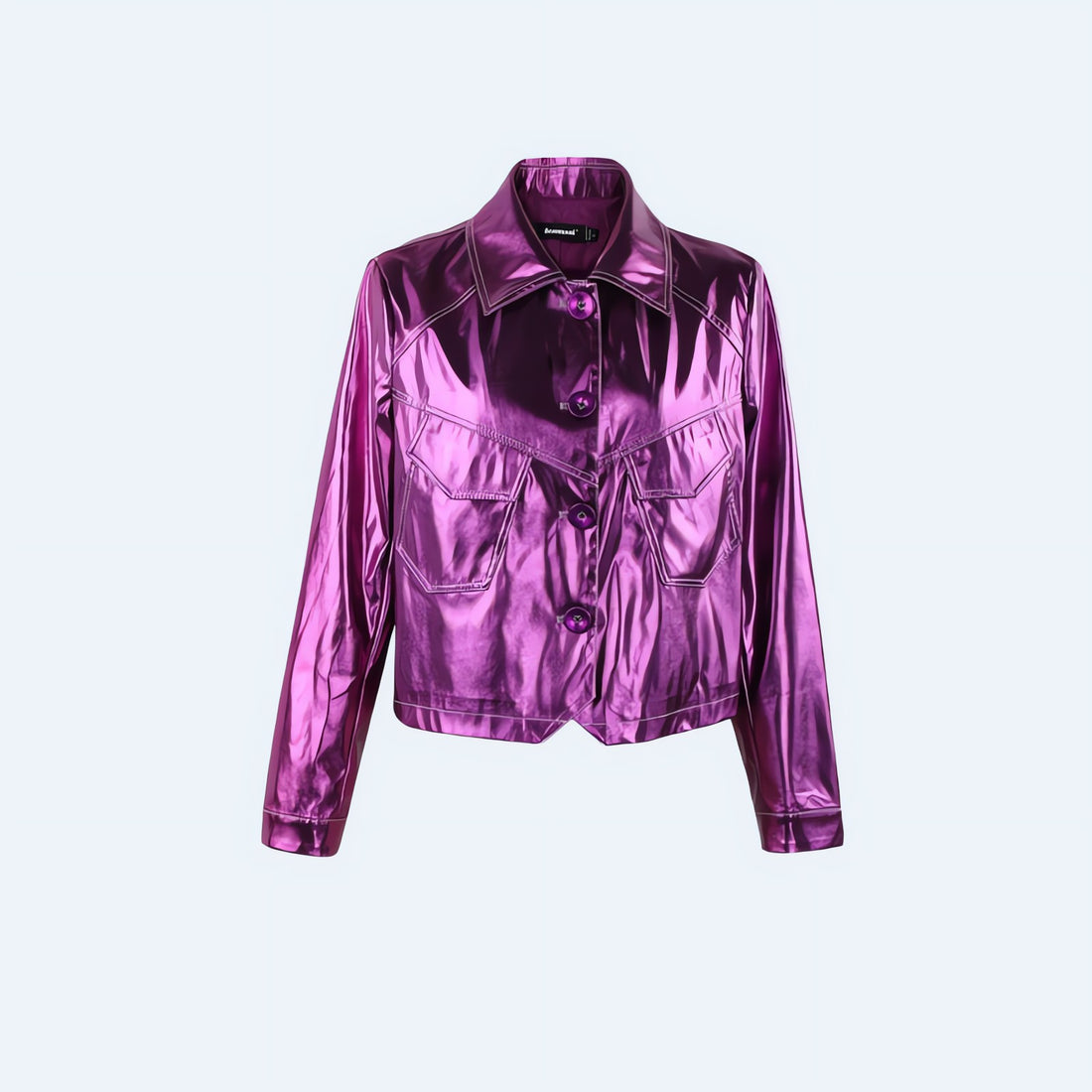 Metallic Fuchsia Faux Leather Jacket - KAYSMAR