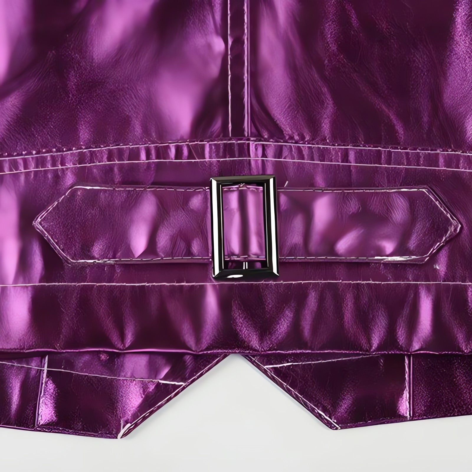 Metallic Fuchsia Faux Leather Jacket - KAYSMAR