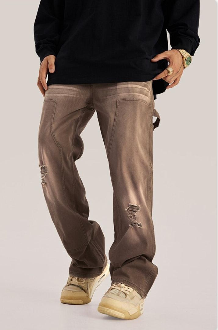 Mid Rise Washed Distressed Jeans - KAYSMAR