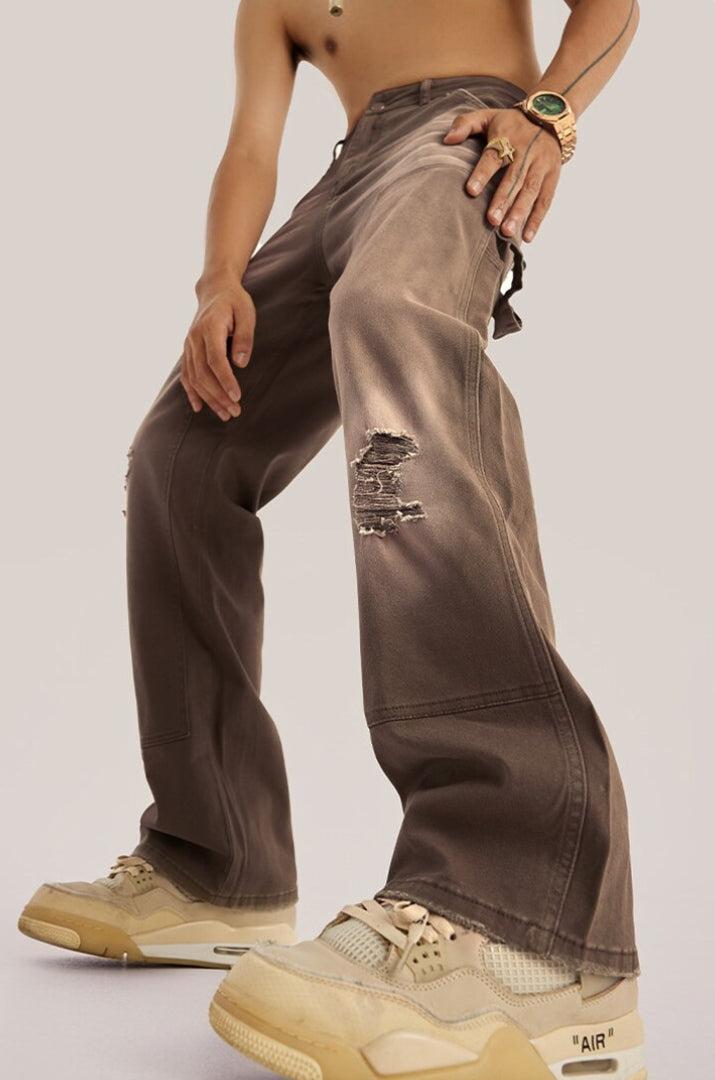 Mid Rise Washed Distressed Jeans - KAYSMAR