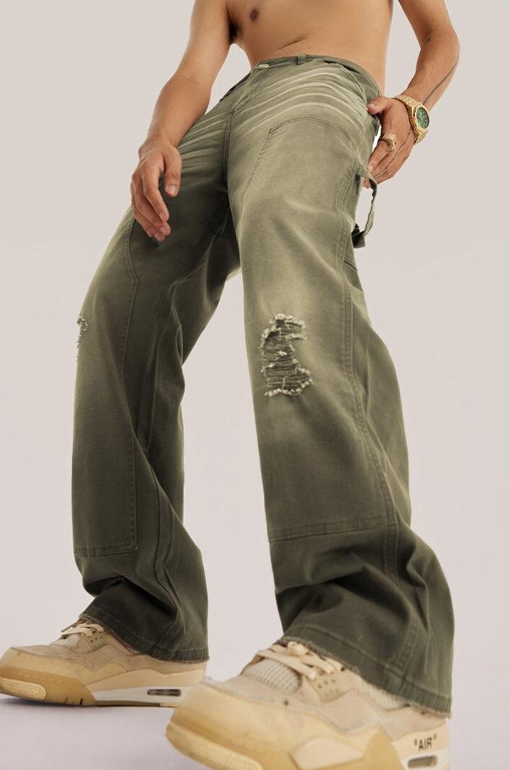 Mid Rise Washed Distressed Jeans - KAYSMAR