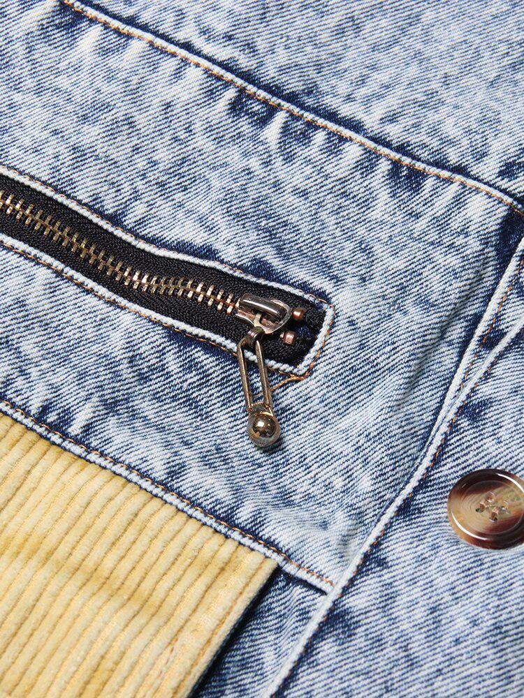 Mid Wash Patchwork Denim Jacket - KAYSMAR