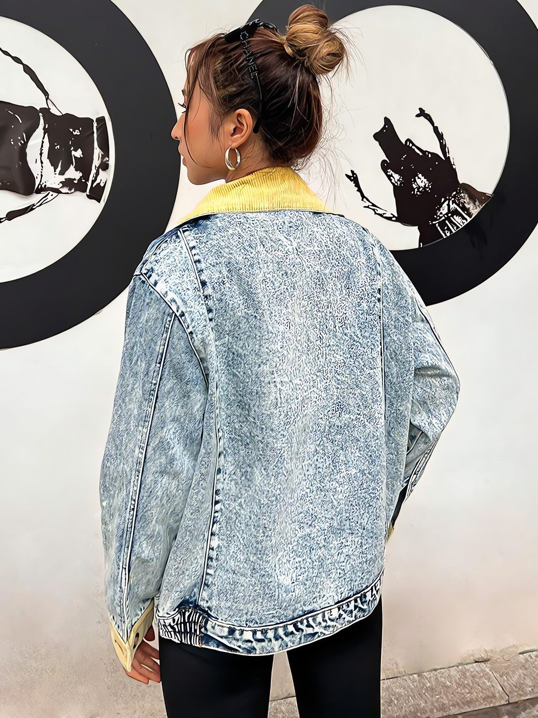 Mid Wash Patchwork Denim Jacket - KAYSMAR