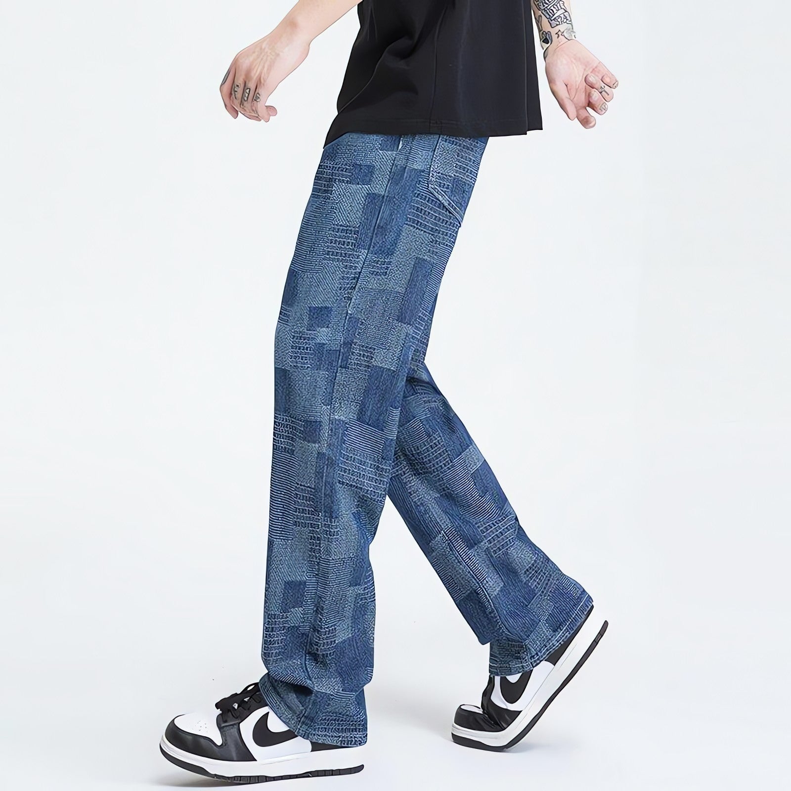 Mid Wash Wide Leg Jeans - KAYSMAR