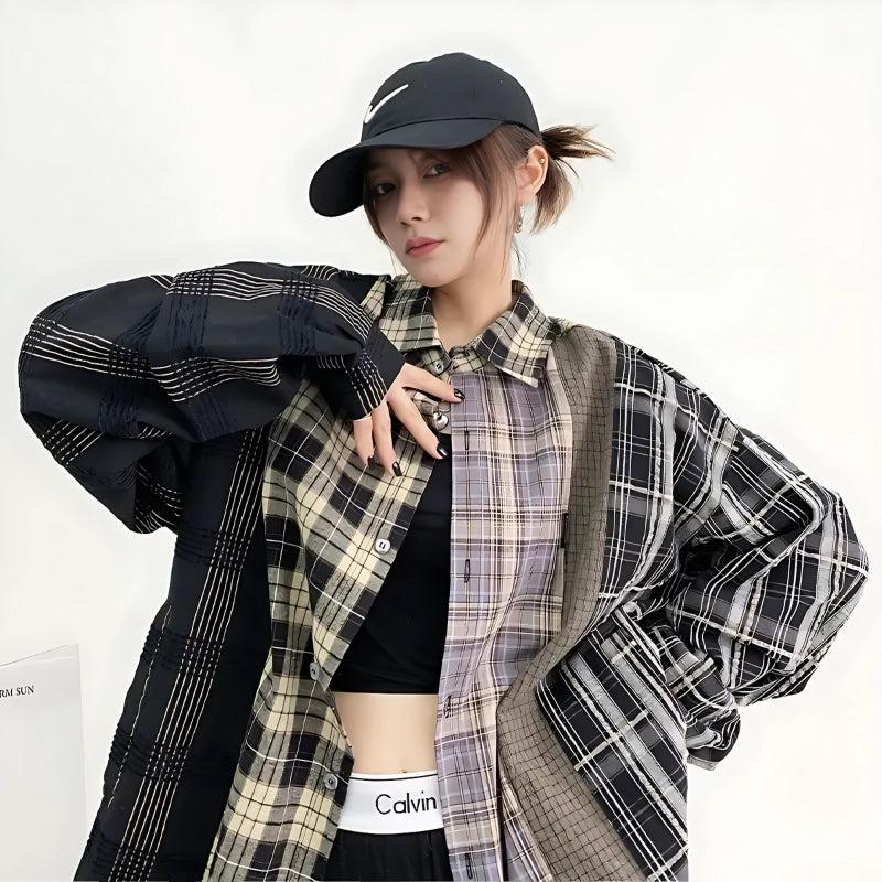 Multi Pattern Plaid Shirt - KAYSMAR