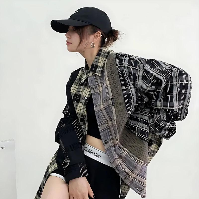 Multi Pattern Plaid Shirt - KAYSMAR