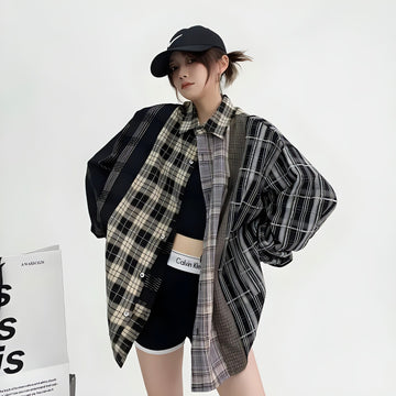 Multi Pattern Plaid Shirt - KAYSMAR