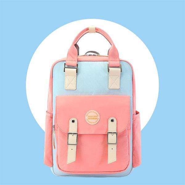 Multicolor Pastel School Backpack - KAYSMAR