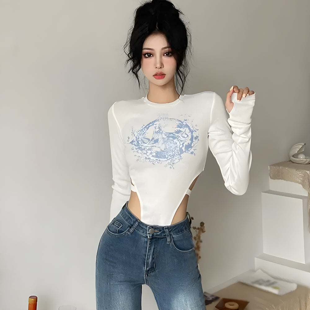 Mythology Figure Printed Bodysuit - KAYSMAR
