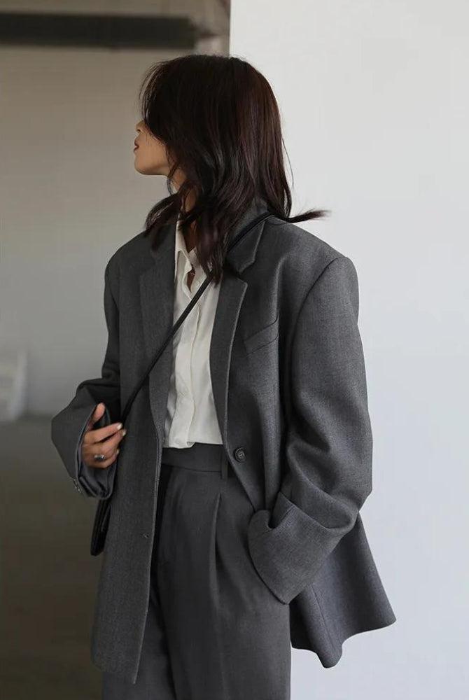 Office Style Wide Shoulder Classy Blazer - KAYSMAR