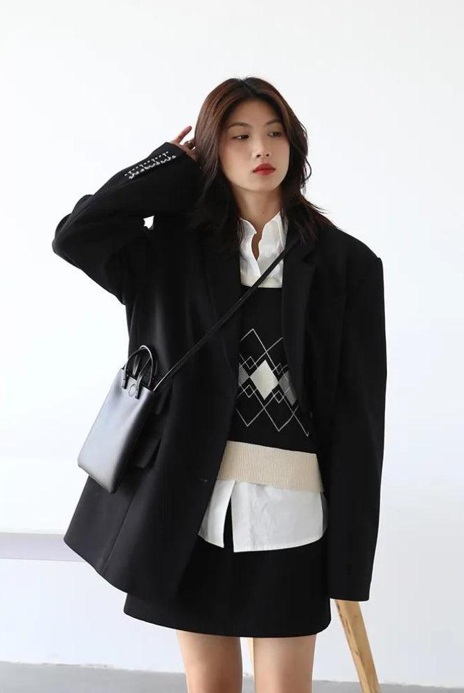 Office Style Wide Shoulder Classy Blazer - KAYSMAR