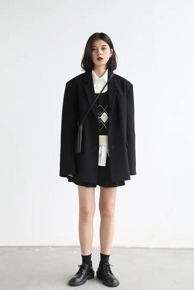 Office Style Wide Shoulder Classy Blazer - KAYSMAR