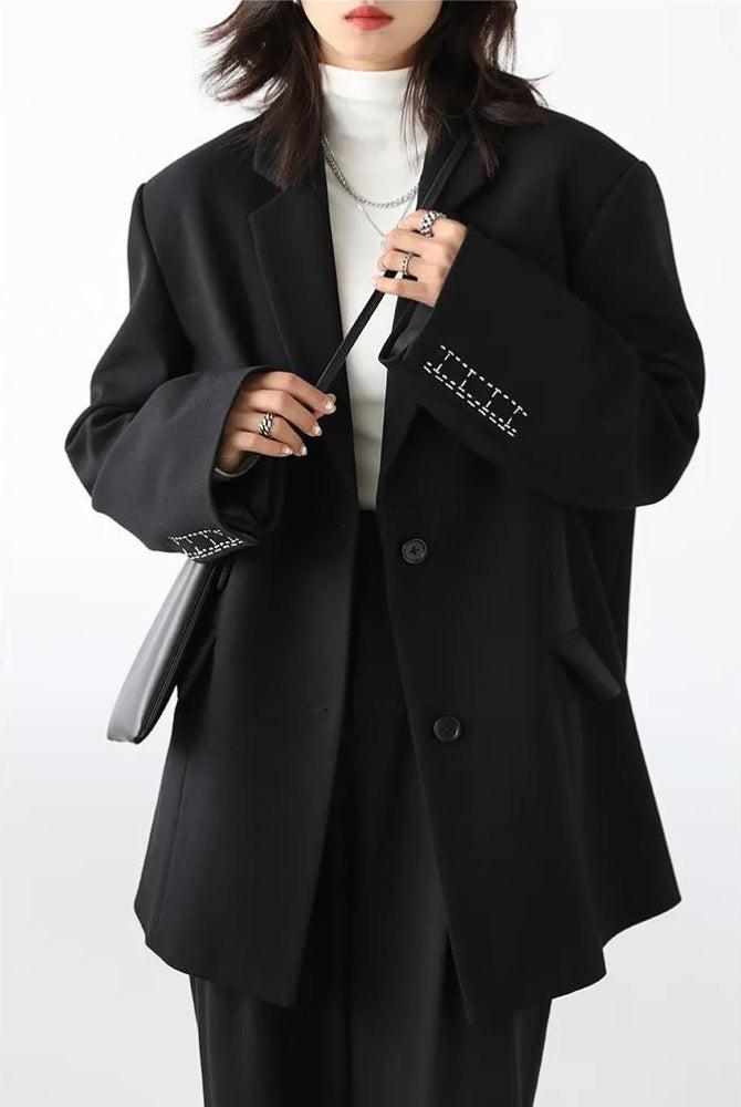 Office Style Wide Shoulder Classy Blazer - KAYSMAR
