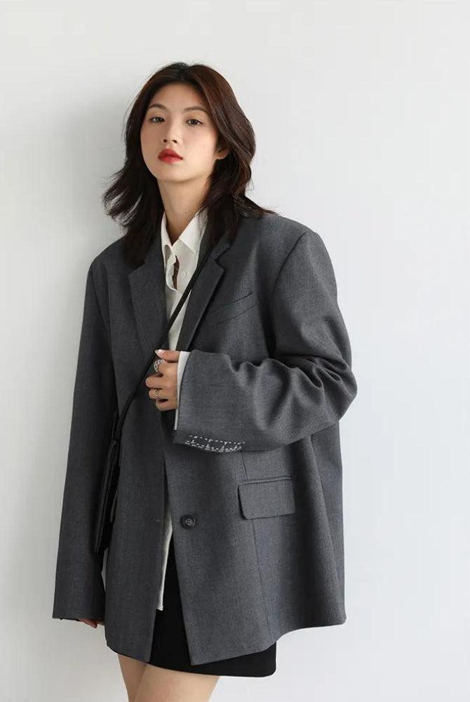 Office Style Wide Shoulder Classy Blazer - KAYSMAR