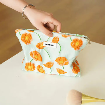Orange Flowers Makeup Bag - KAYSMAR