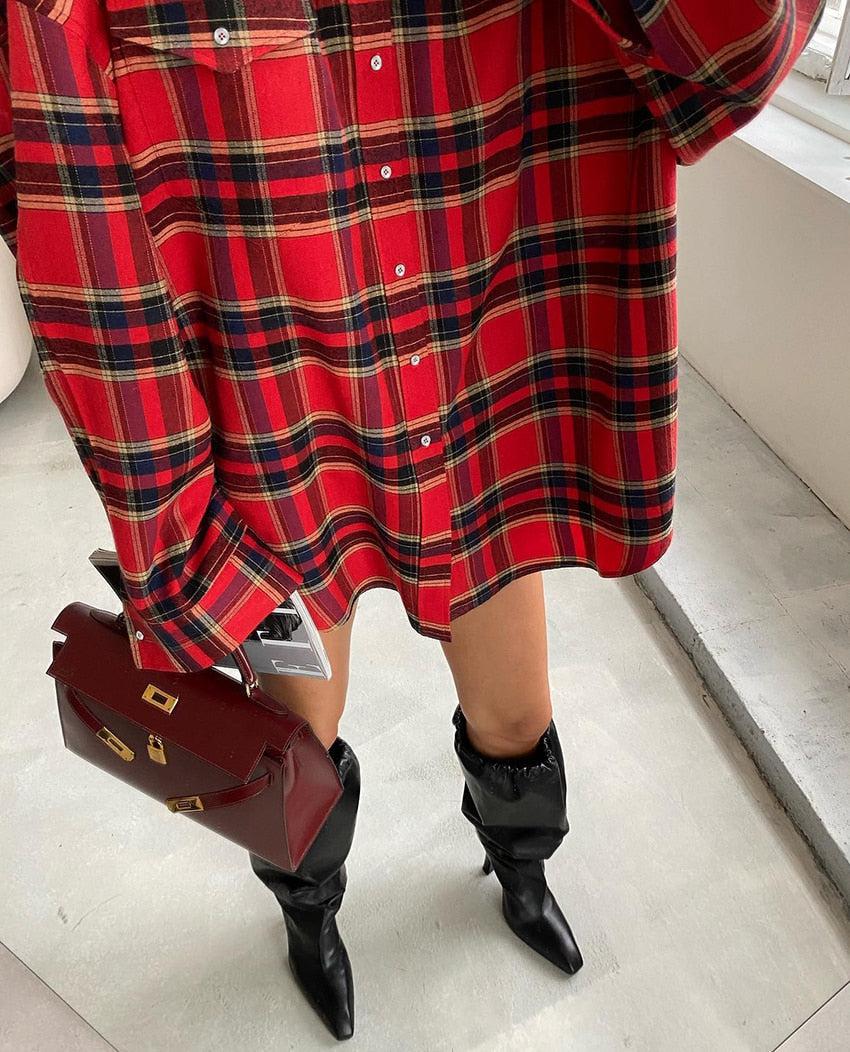 Oversized Plaid Shirt - KAYSMAR