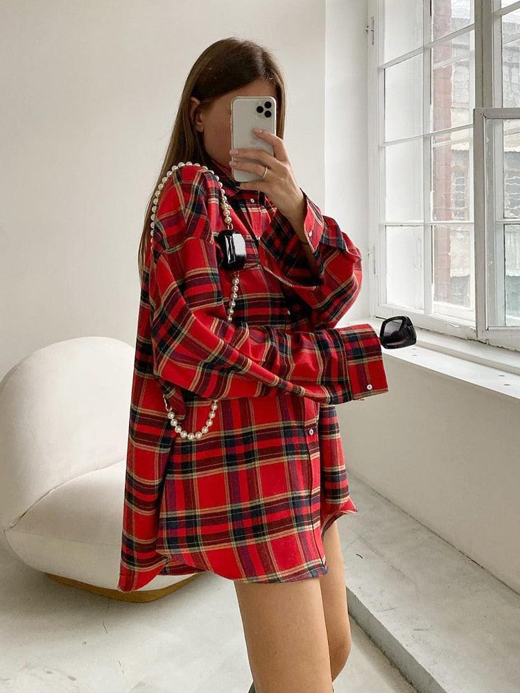 Oversized Plaid Shirt - KAYSMAR