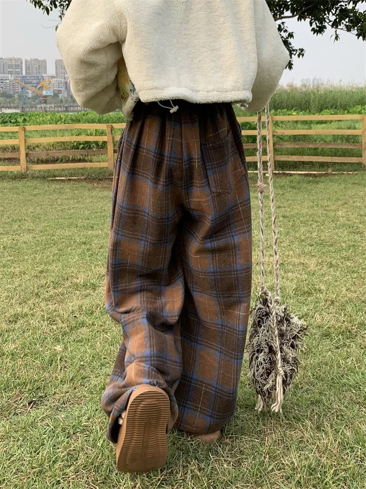 Oversized Plaid Sweatpants - KAYSMAR