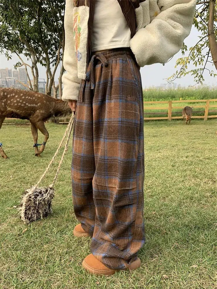 Oversized Plaid Sweatpants - KAYSMAR