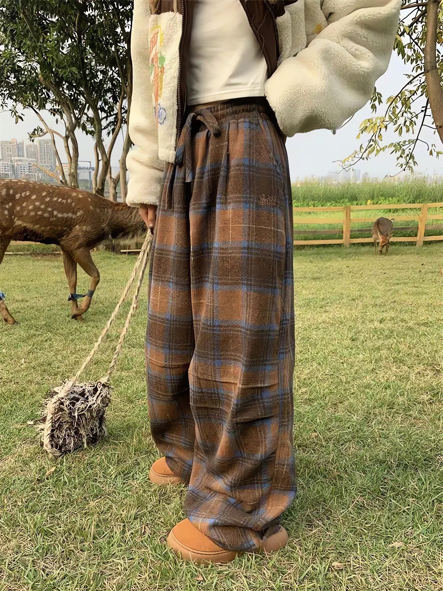 Oversized Plaid Sweatpants - KAYSMAR
