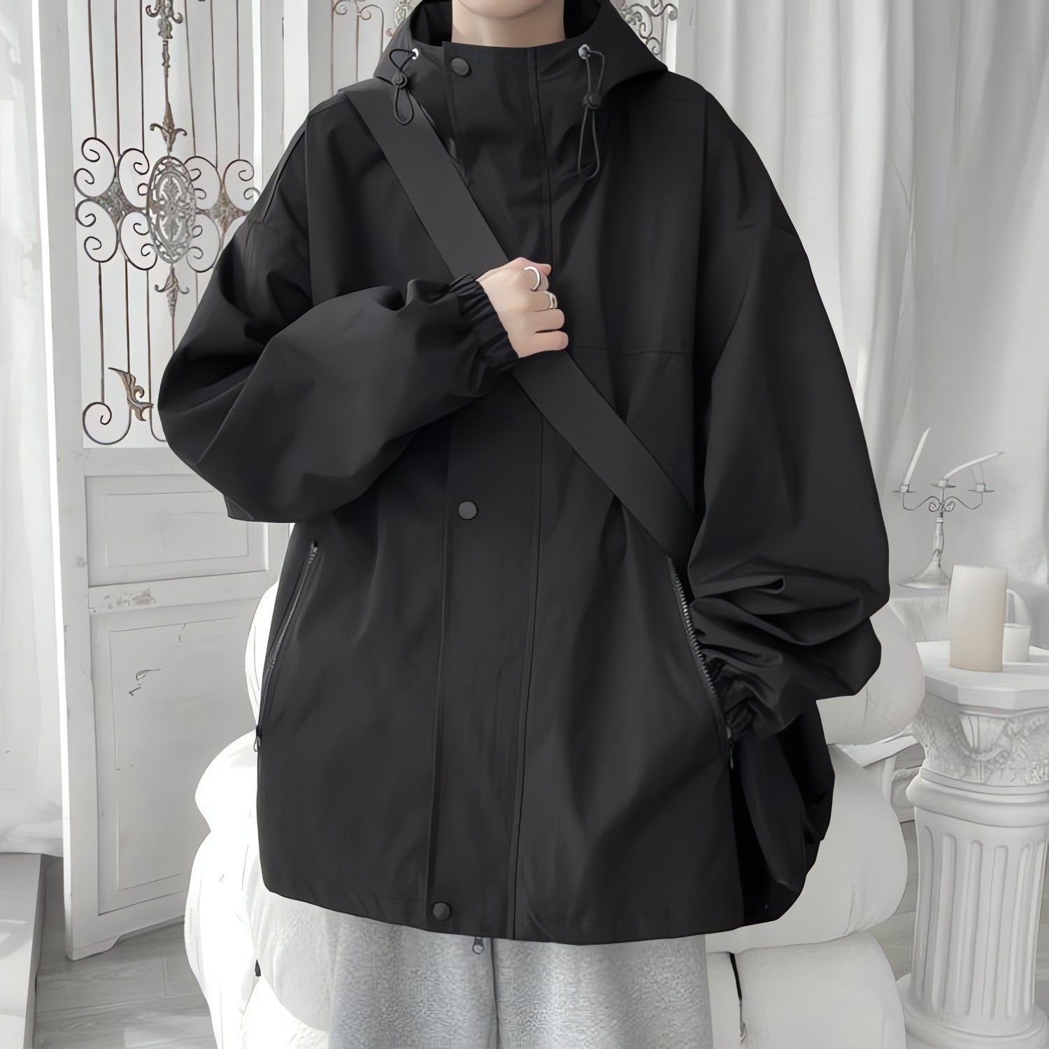 Oversized Windbreaker Hooded Jacket - KAYSMAR