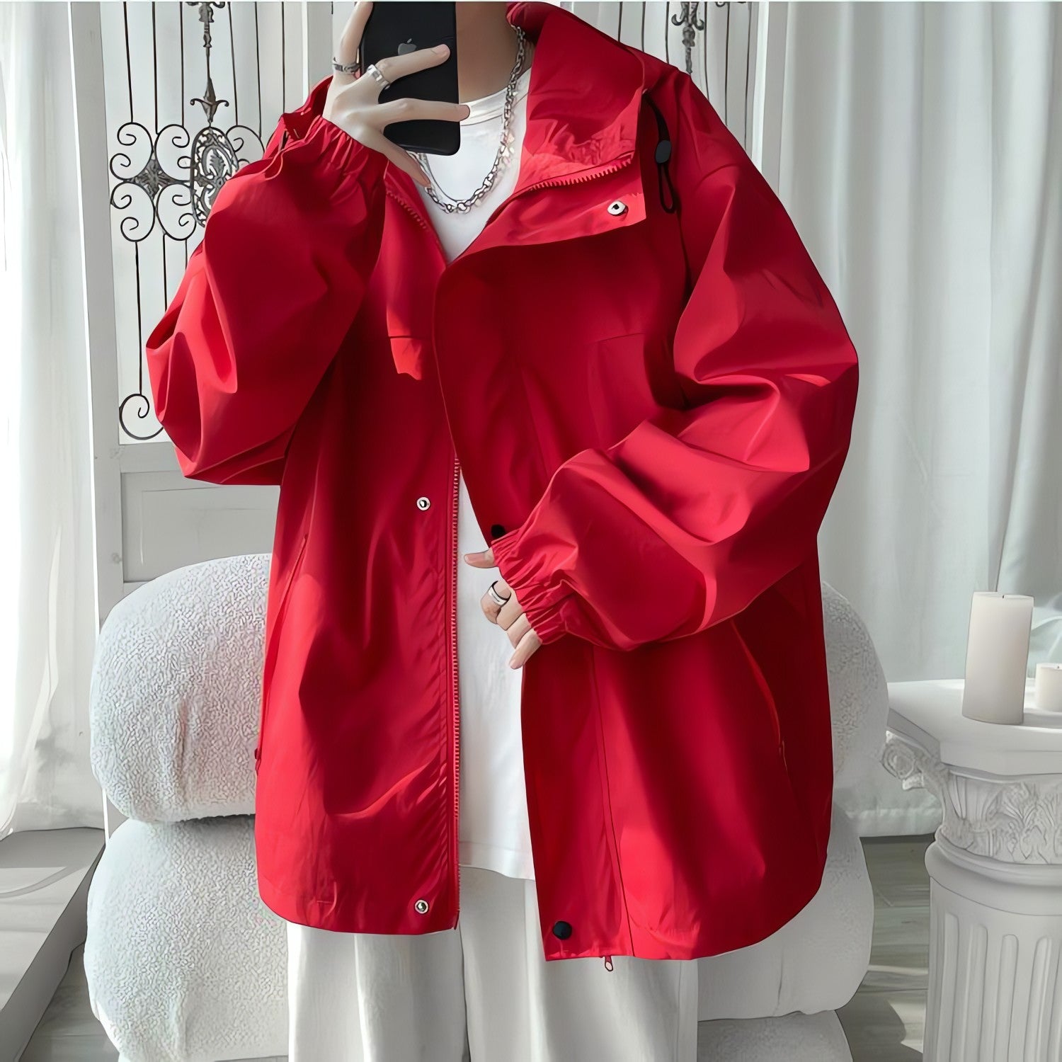Oversized Windbreaker Hooded Jacket - KAYSMAR
