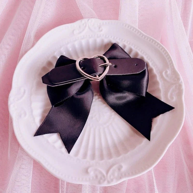 Pastel Goth Belted Bow Hair Pins - KAYSMAR