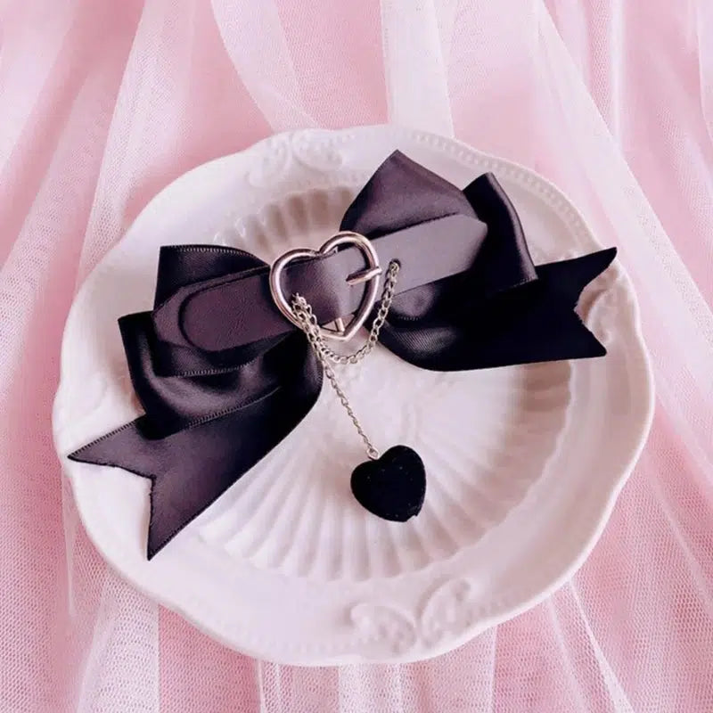 Pastel Goth Belted Bow Hair Pins - KAYSMAR
