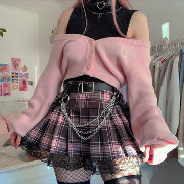 Pastel Goth Pleated Mini Skirt - KAYSMAR