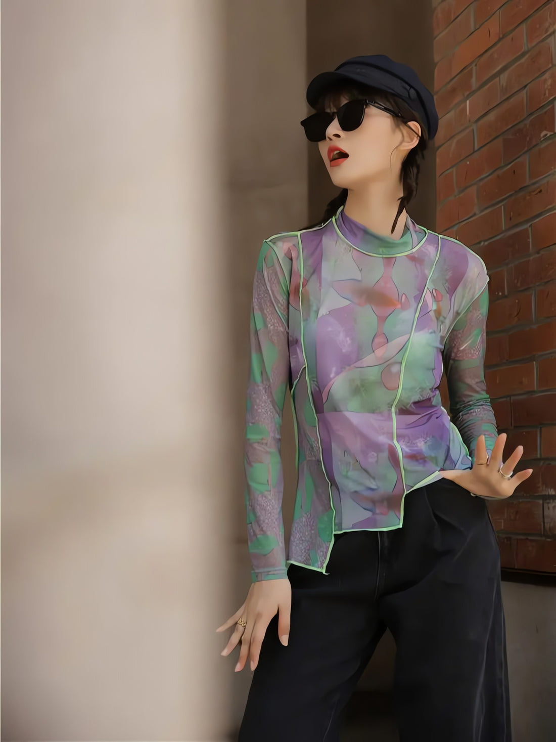 Patchwork Asymmetric Mesh Top