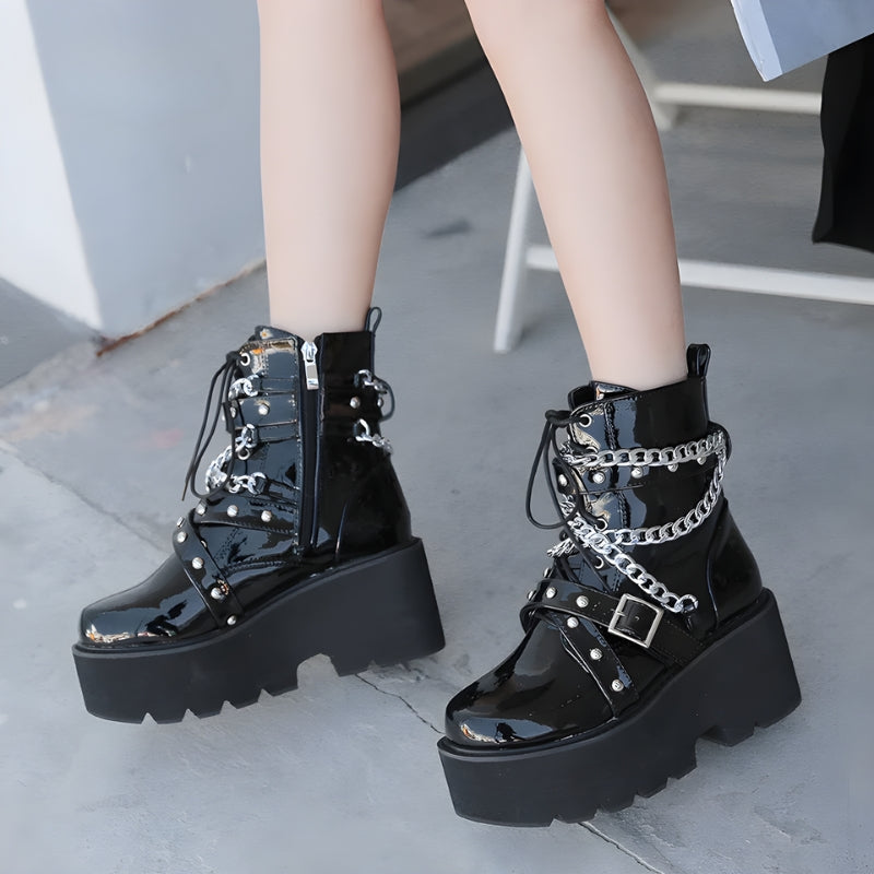 Patent Leather Boots - KAYSMAR