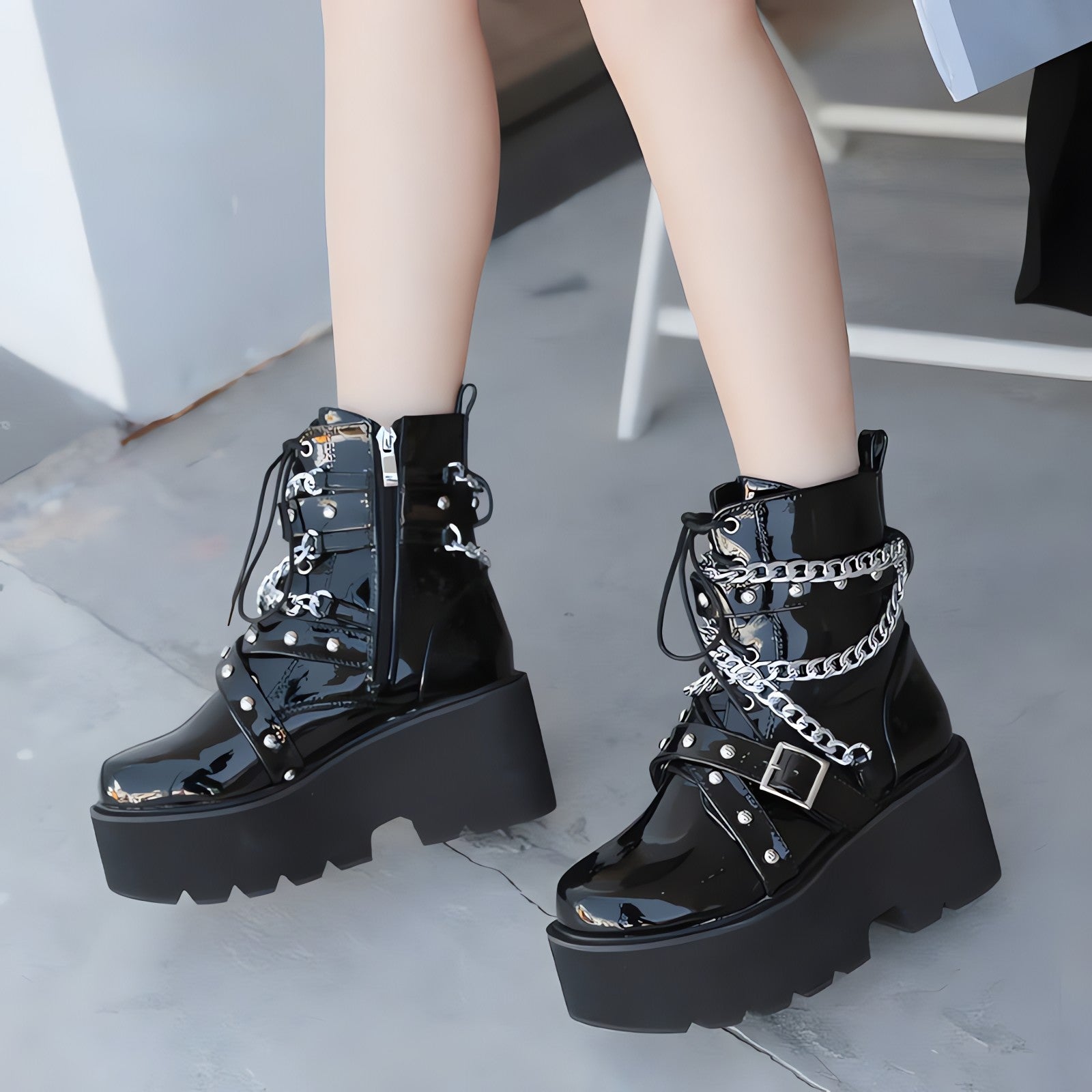 Patent Leather Boots - KAYSMAR