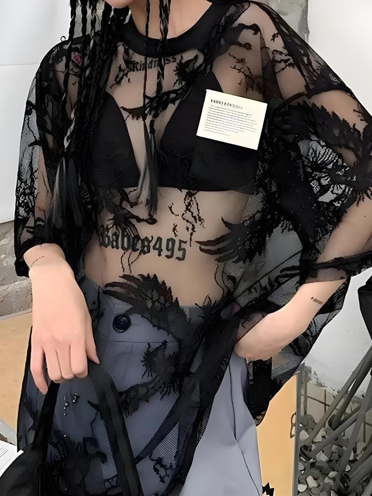 Pegasus Embroidered Sheer Top - KAYSMAR