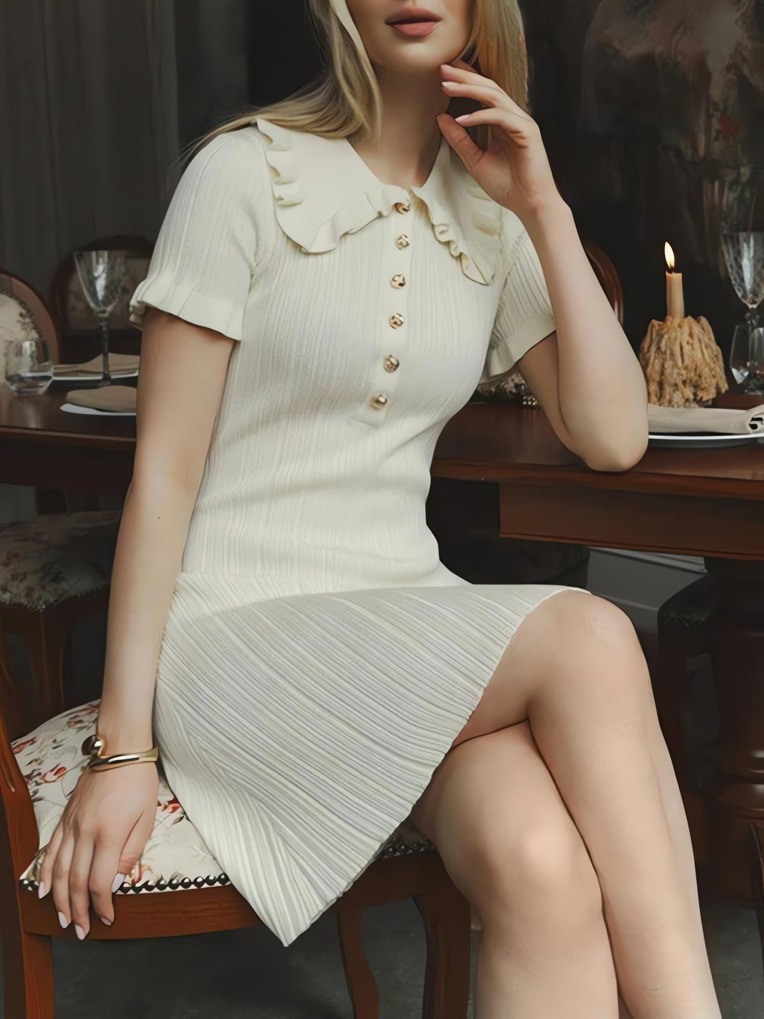Peter Pan Collar Mini Dress - KAYSMAR